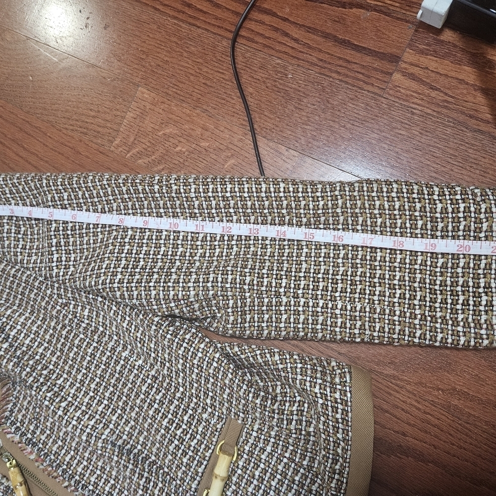 Ellen Tracy Brown and Gold Blazer with Geometric Texture - Picture 6 of 10
